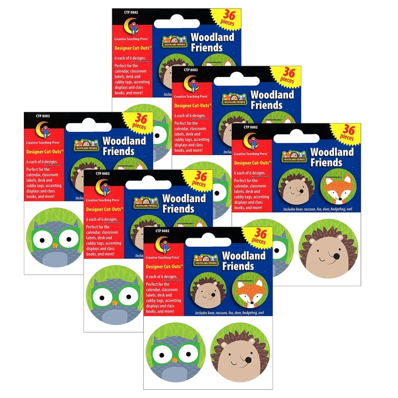 Creative Teaching Press CTP Woodland Friends 3" Designer Cut-Outs, Set of 36 accents, 3â€ Each (Creative Teaching Press 8082) - Image 1